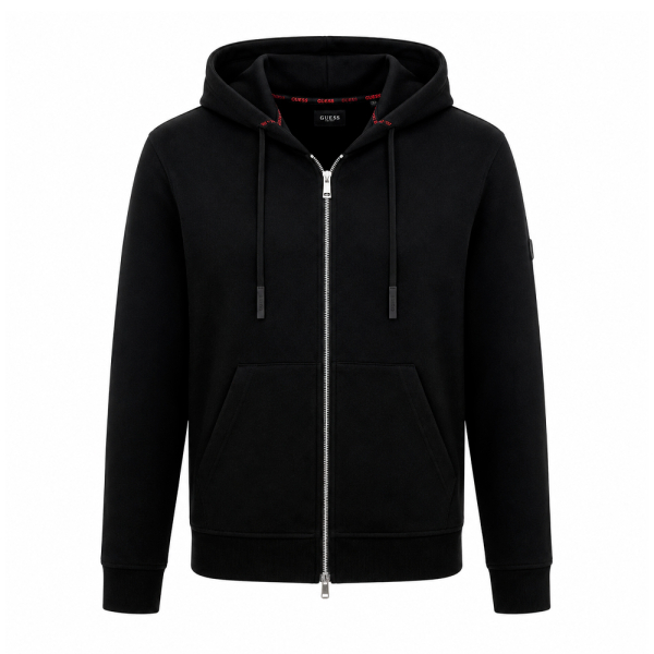 Guess Vestes en maille et pulls Noir - NOUVEAU SWEAT-SHIRT TECHNIQUE EXTENSIBLE FERMETURE CLAIR - L - Ref 89 €
